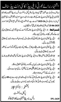 Medical Jobs in Rice Research Institute Kala Shah Kaku